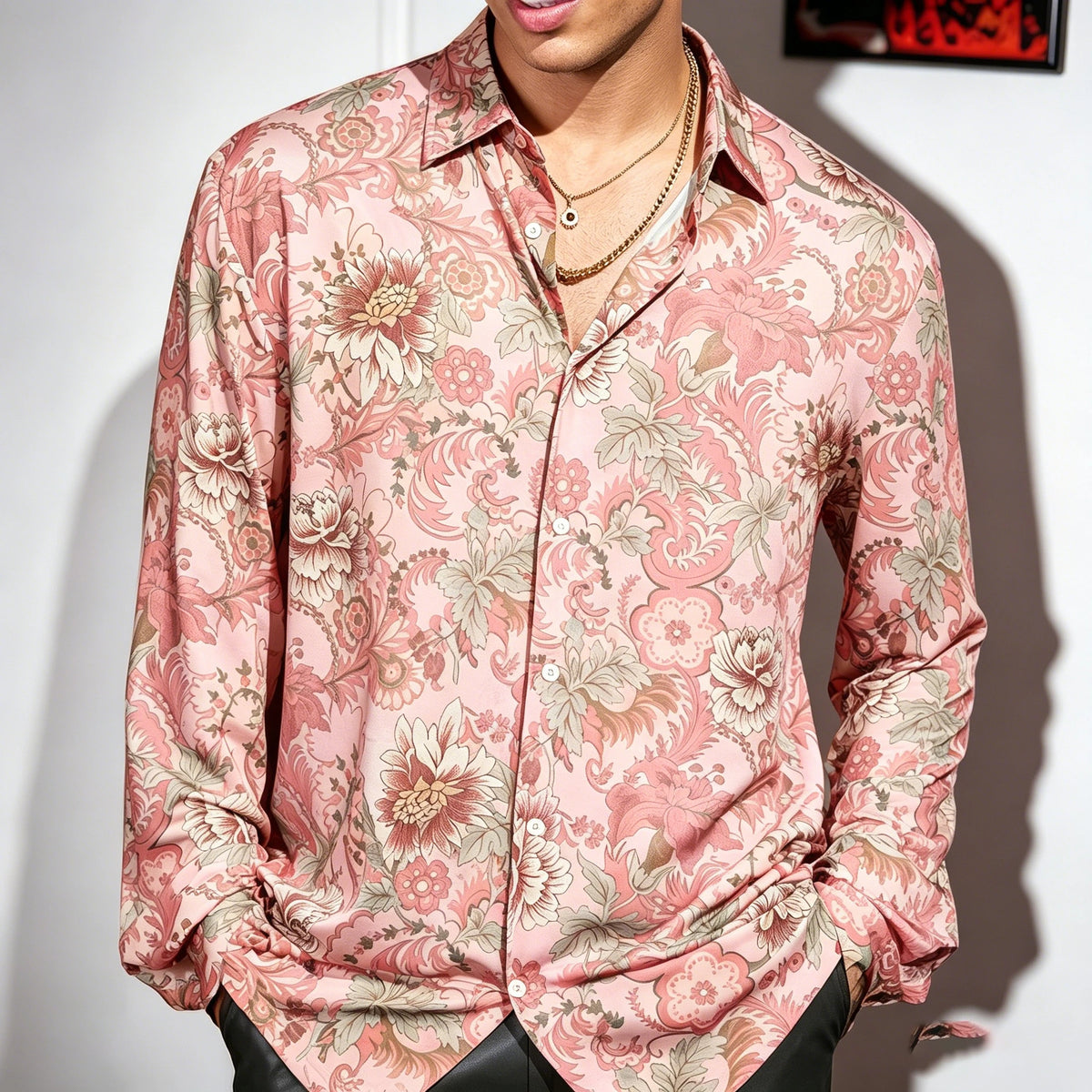 Chemise homme à imprimé floral – CLEVI Paris