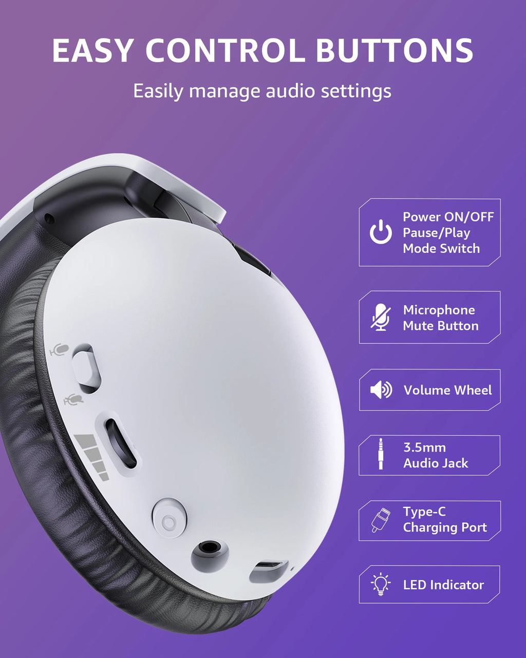 Casque Gaming Acincai BL500 Bluetooth ANC Micro PS5/PC – CLEVI Paris