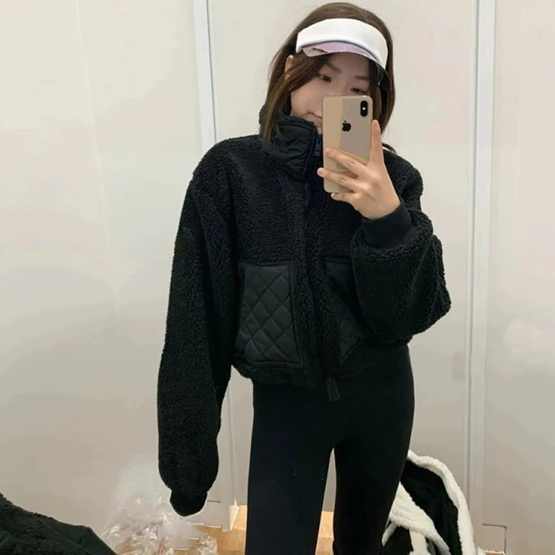 Veste courte femme zippée à col montant – CLEVI Paris