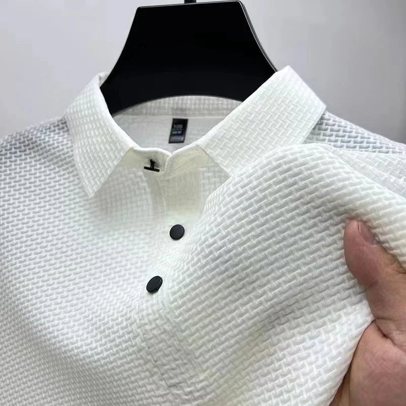 Polo Homme Casual Été – Maille Respirante Polyester/Élastane, Coupe Régulière, 6 Coloris, Tailles M à 4XL