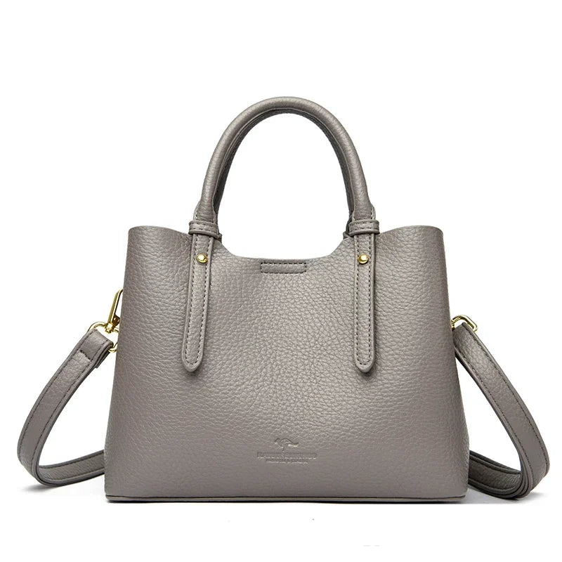 Sac à Main Femme Cuir Véritable Poignée Supérieure 23x18cm – CLEVI Paris