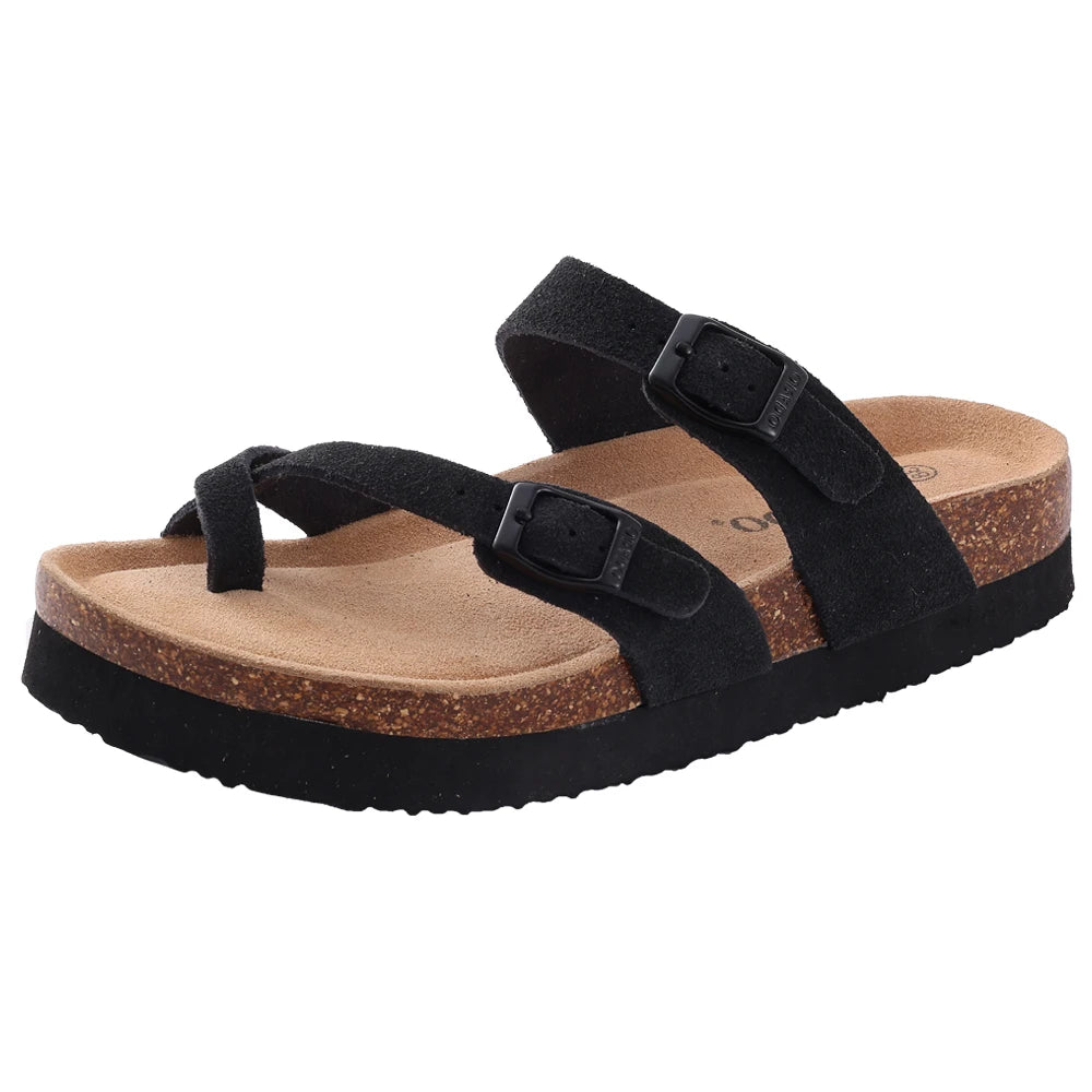 Sandales unisexes en daim à boucle – CLEVI Paris