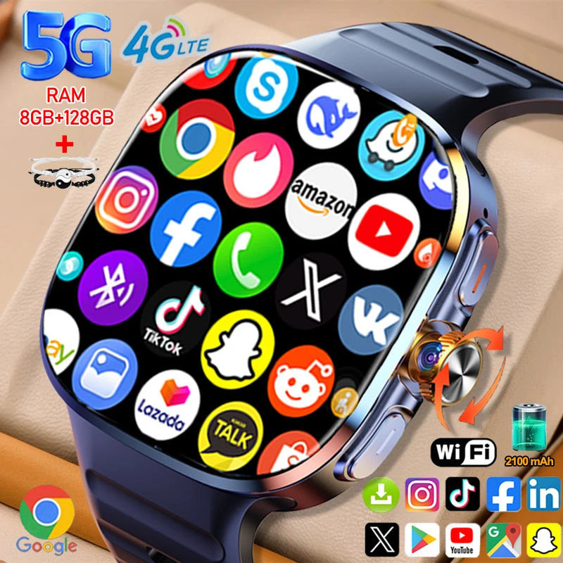 Montre 4G Android 9 AMOLED Caméra 13MP GPS 5 Jours – CLEVI Paris