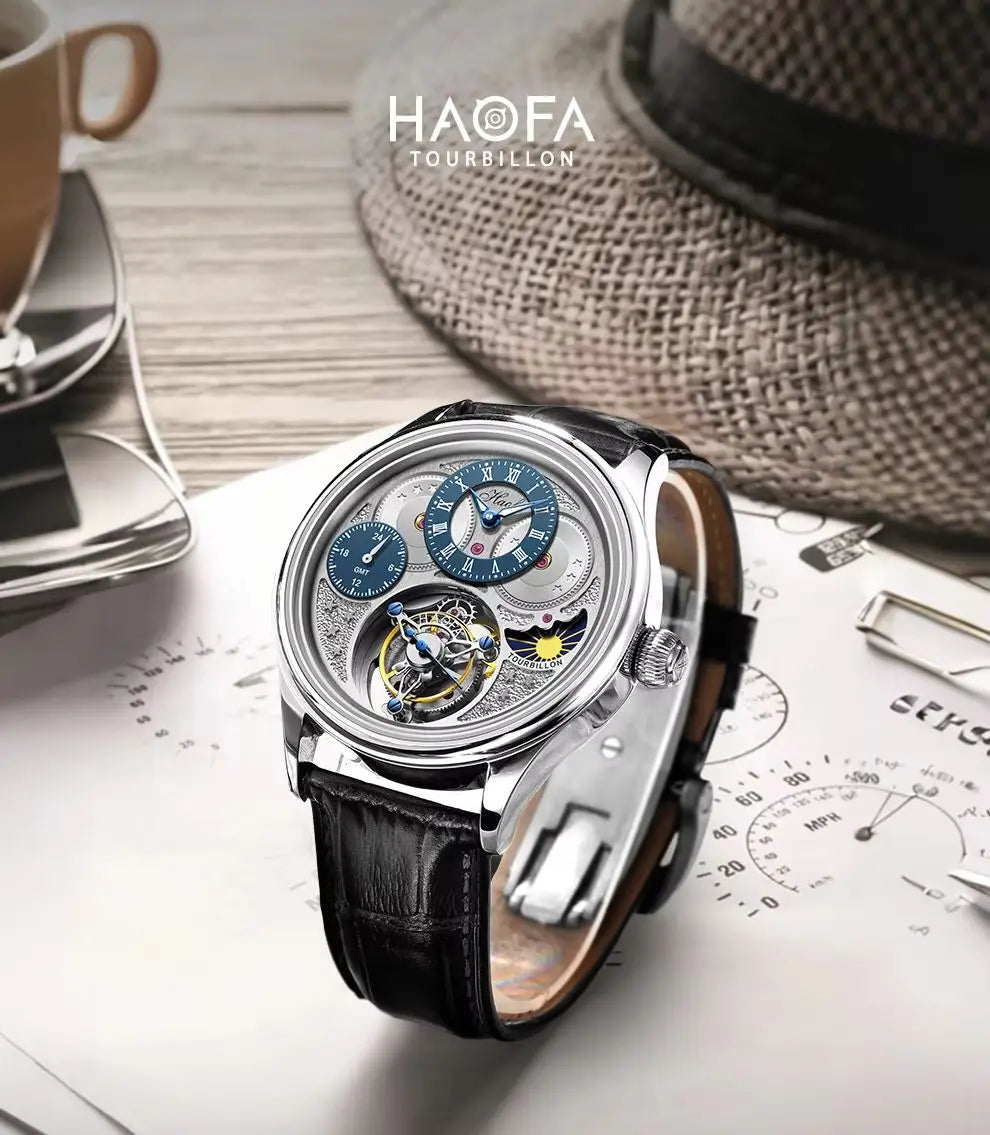Montre Homme GMT Tourbillon Volant Haofa – CLEVI Paris