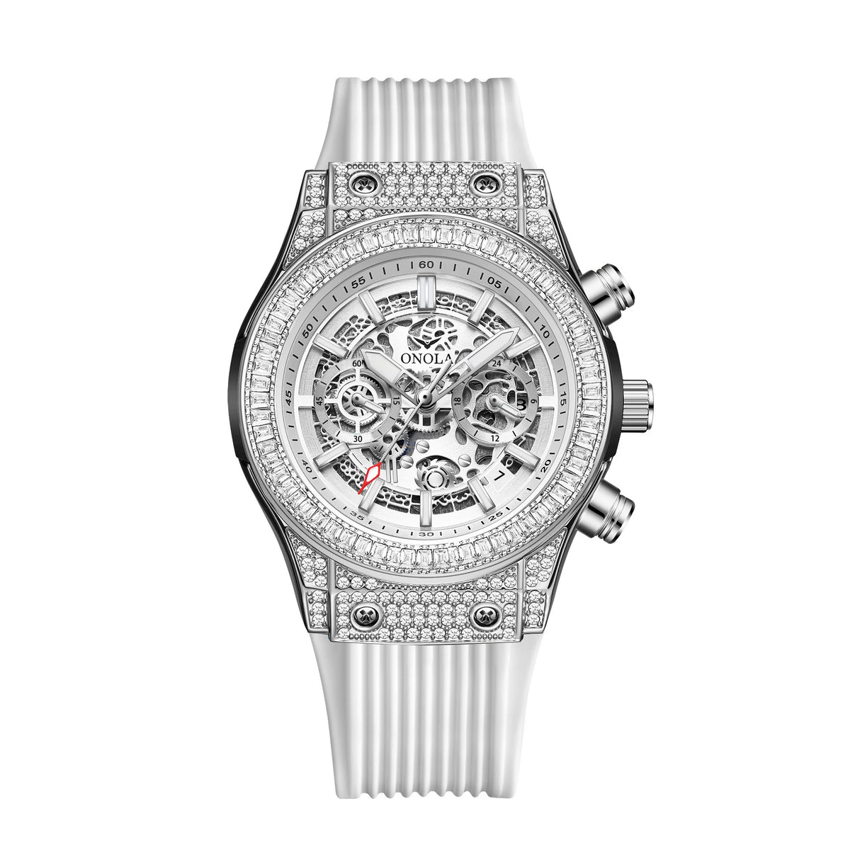 Montre Quartz Tonneau Cadran Creux ONOLA Homme Silicone – CLEVI Paris