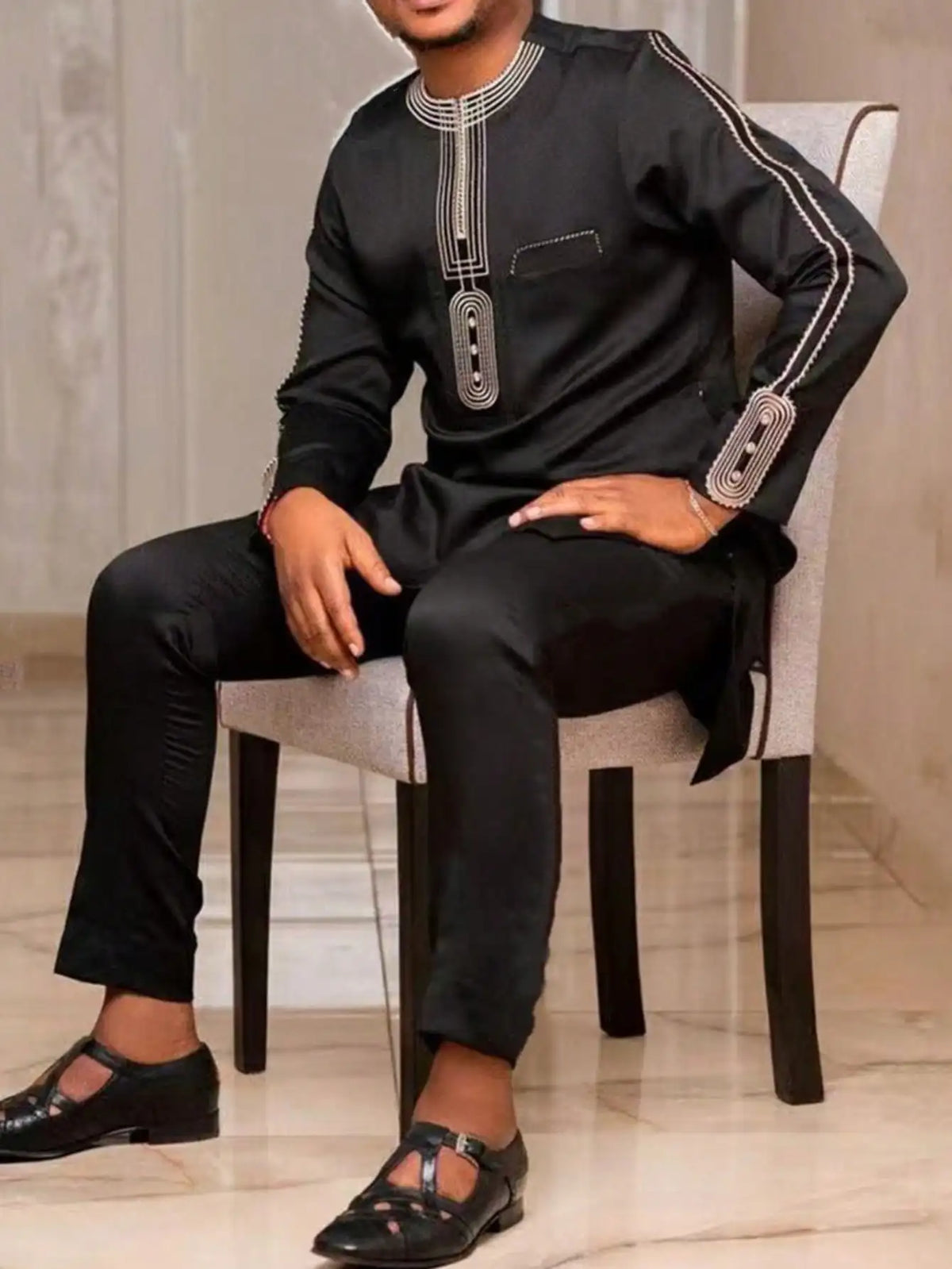 Ensemble 2 Pièces Style Africain Homme – CLEVI Paris