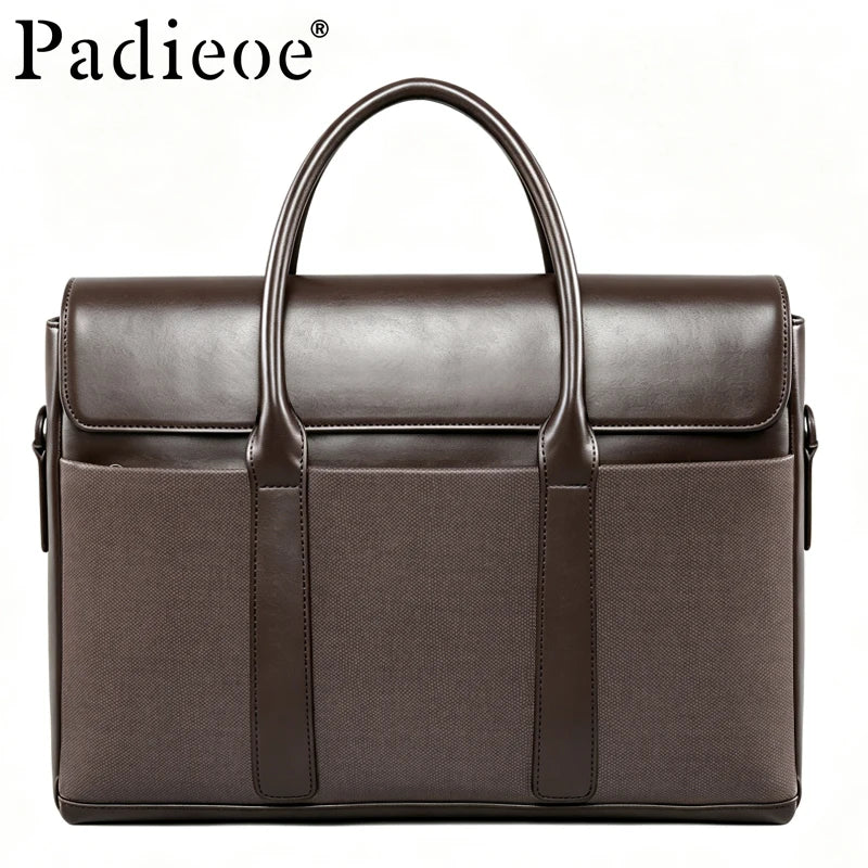 Sacoche Homme Cuir Véritable Luxe Business Style Européen Marron – CLEVI Paris