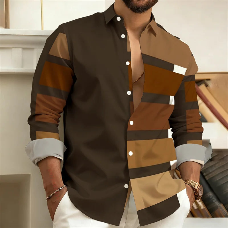 Chemise Homme Patchwork Géométrique – CLEVI Paris