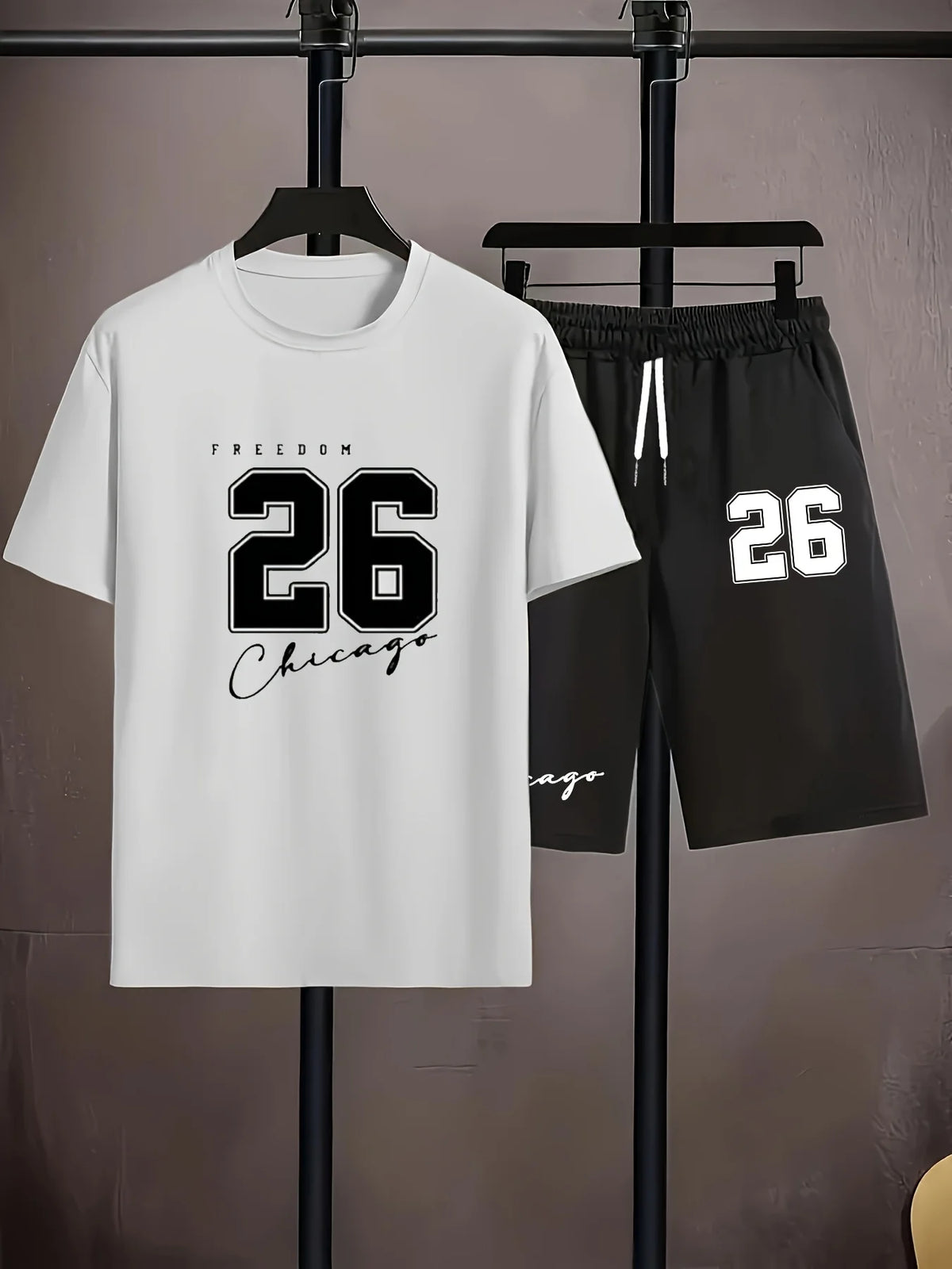Ensemble homme t-shirt col rond et short à cordon – CLEVI Paris