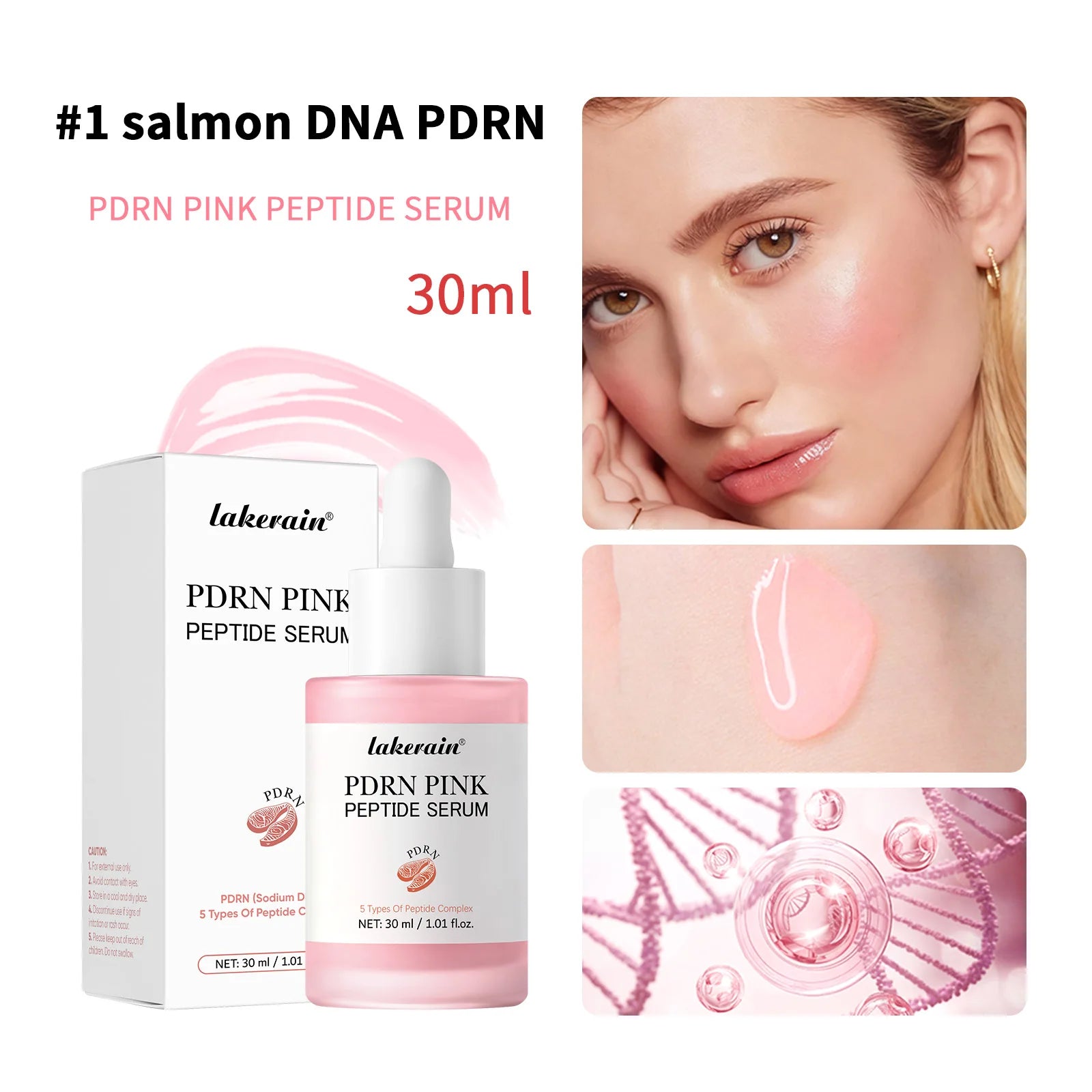 Sérum PDRN Peptides Rose Saumon ibcccndc – Éclat, Fermeté & Hydratation – CLEVI Paris