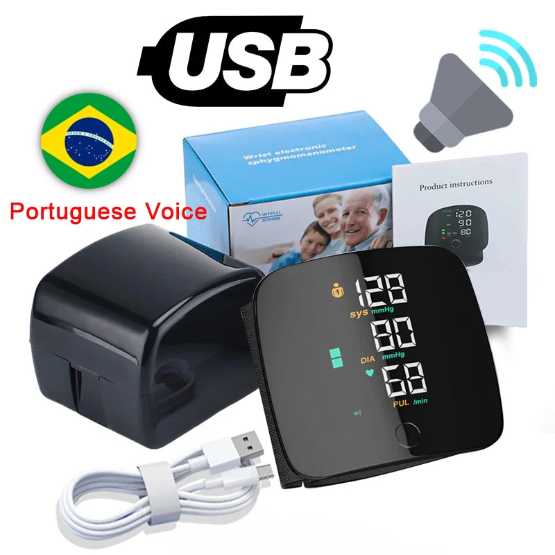 Tensiomètre Poignet LED Rechargeable Vocal 5 Langues – CLEVI Paris
