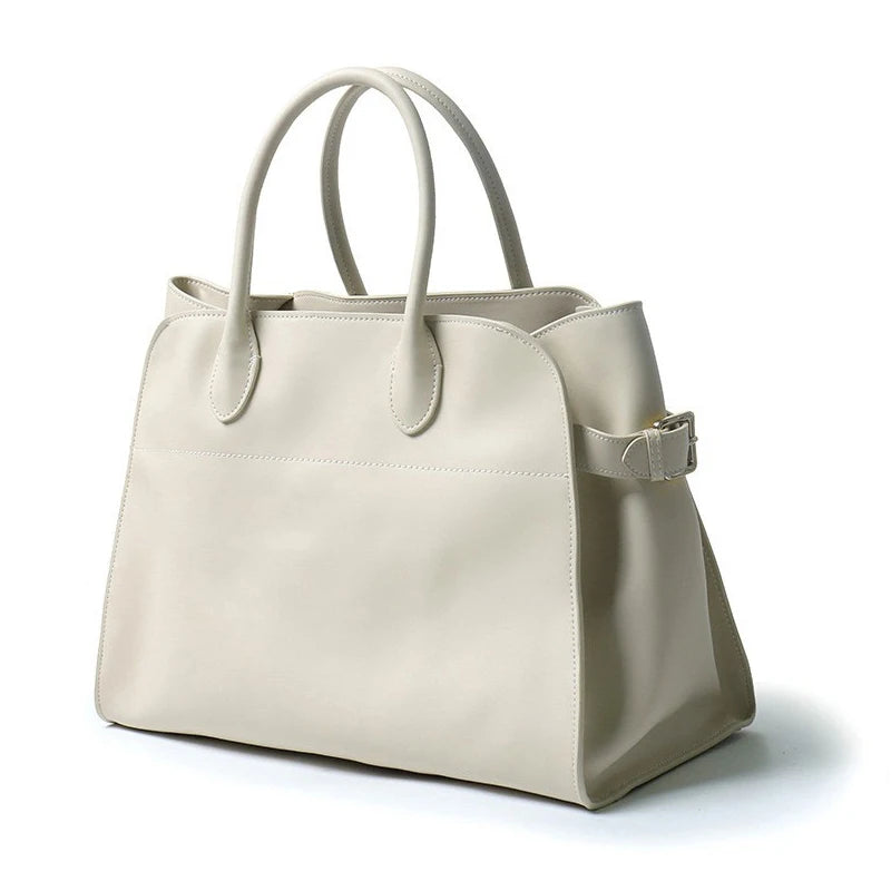 Tote Bag Cuir Vache Pleine Fleur Femme 2 Tailles Classique – CLEVI Paris
