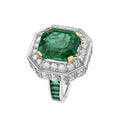 Bague Alliance Émeraude Argent 925 Diamant 12ct – CLEVI Paris