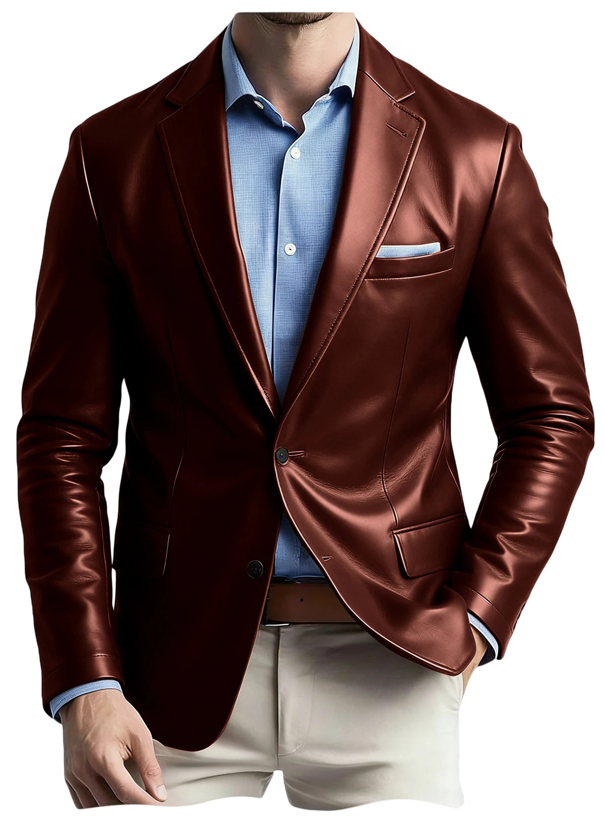 Blazer en similicuir pour homme – CLEVI Paris