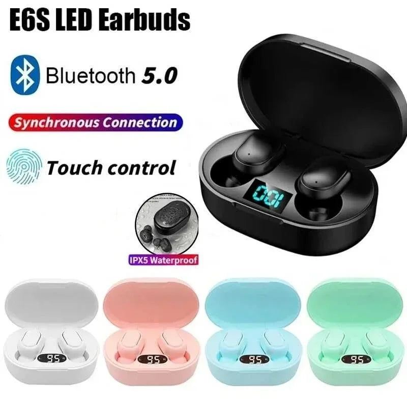 Écouteurs TWS E6S LED Digital Bluetooth 5.1 ANC HiFi – CLEVI Paris
