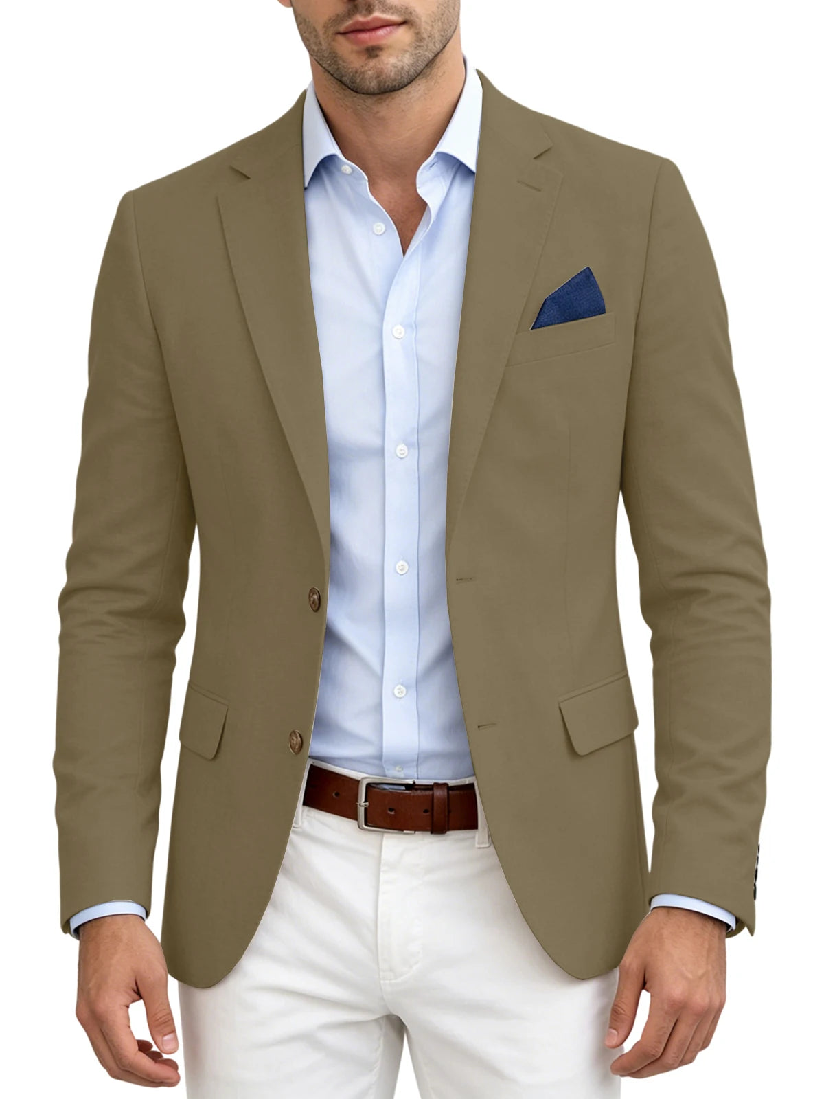 Blazer homme en lin mélangé, 2 boutons – CLEVI Paris