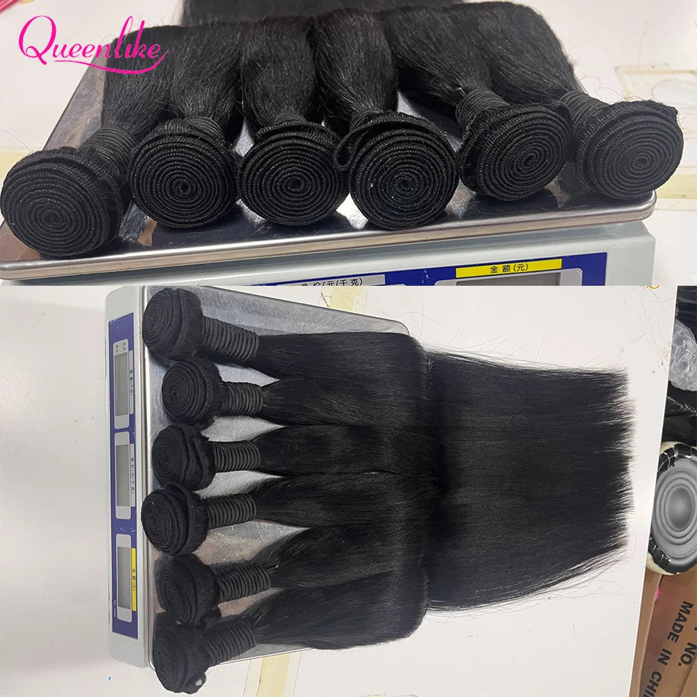 Extensions Cheveux Humains Lisses Remy Hair 100% Naturel Noir Mèches Brésiliennes 10"-32" – CLEVI Paris