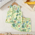 Ensemble fille fleuri haut et short dentelle – CLEVI Paris