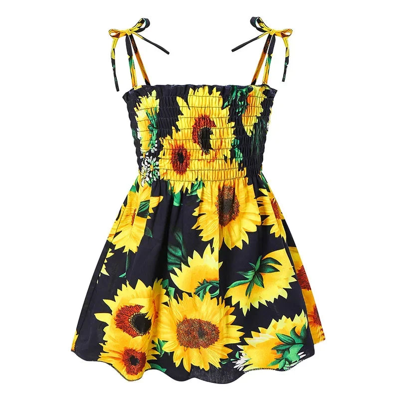 Robe fille d’été à motif floral – CLEVI Paris