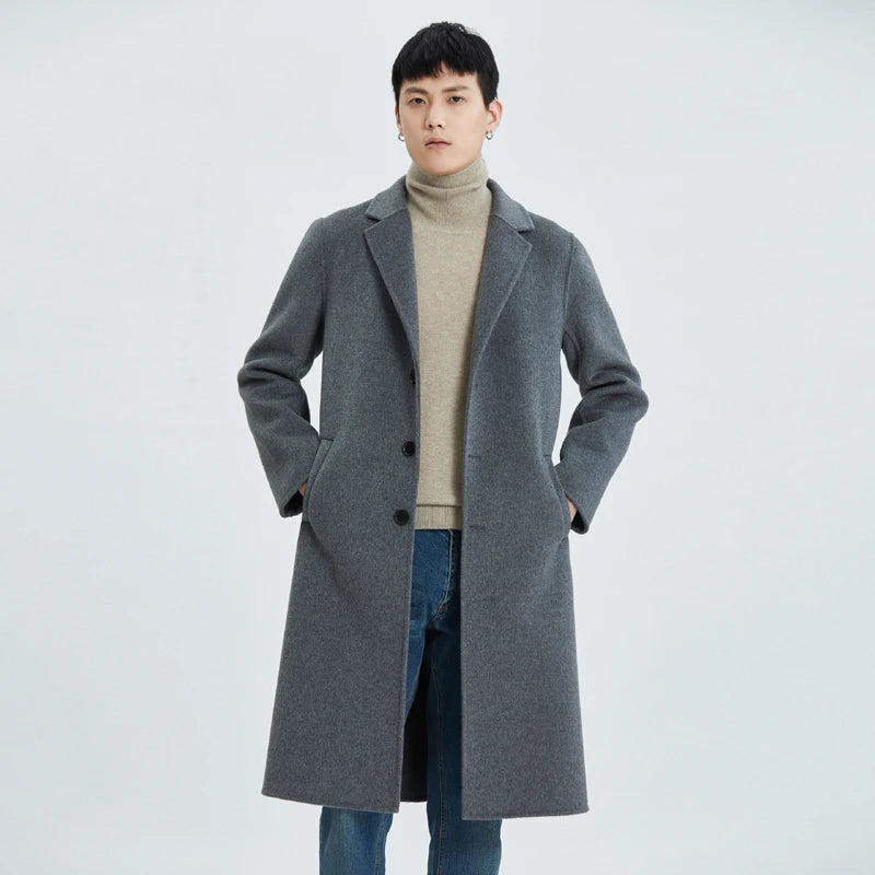 Manteau homme mi-long en laine – CLEVI Paris