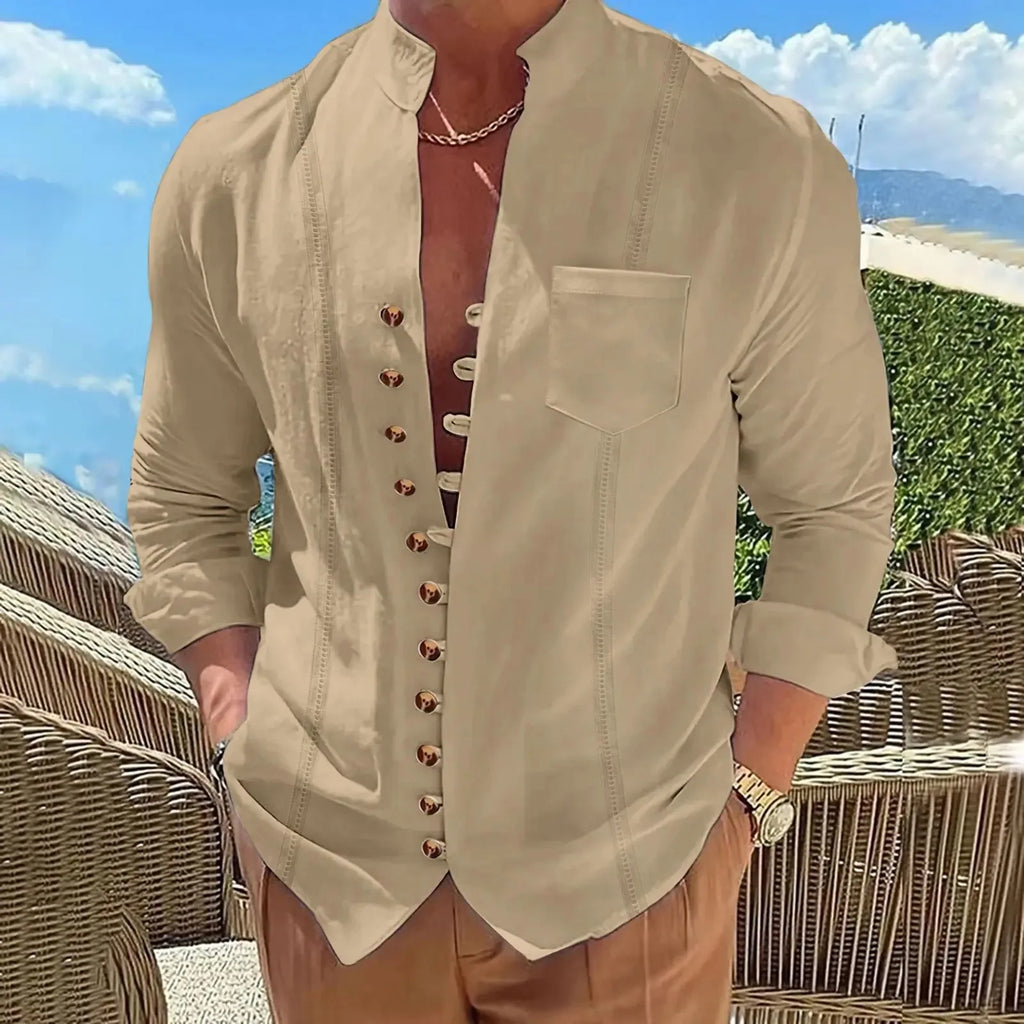 Chemise en lin homme manches longues – CLEVI Paris