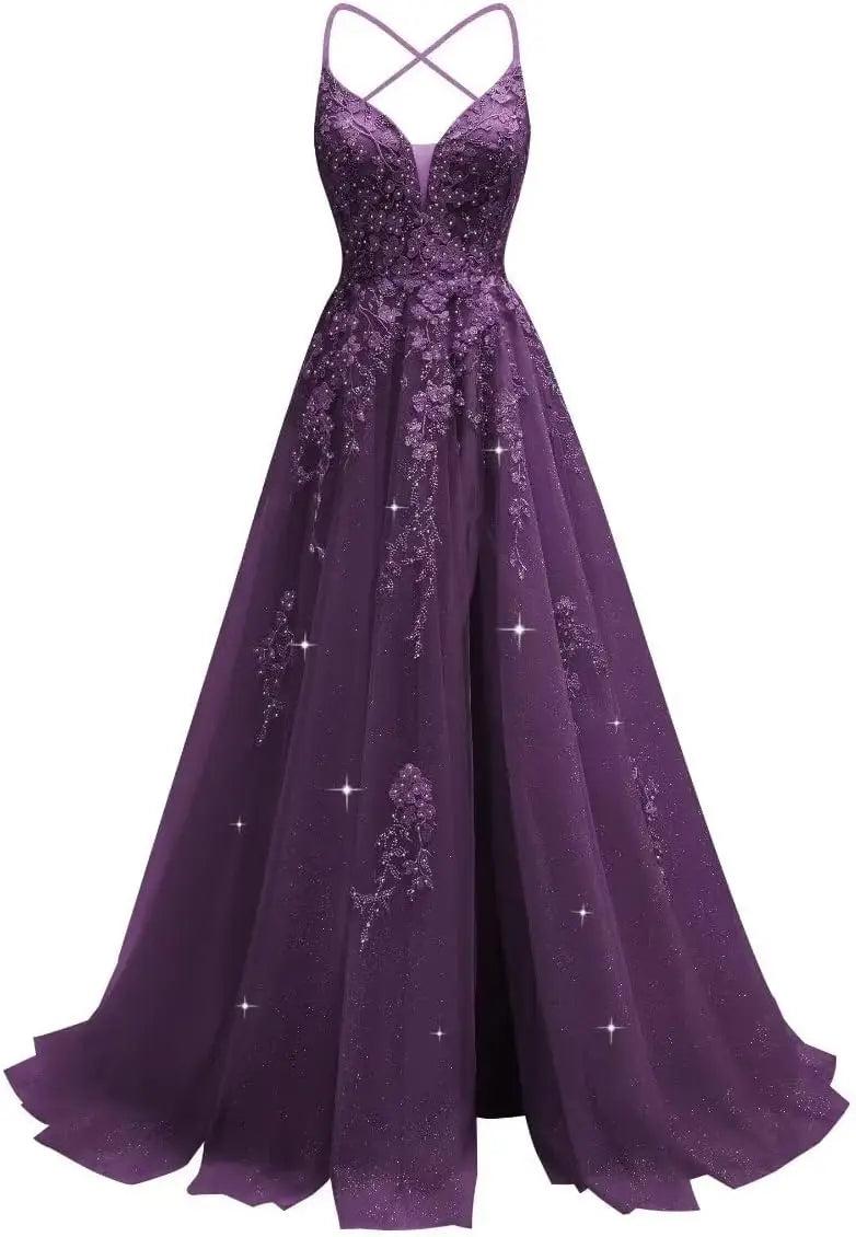 Robe de mariée en tulle ligne A col V – CLEVI Paris