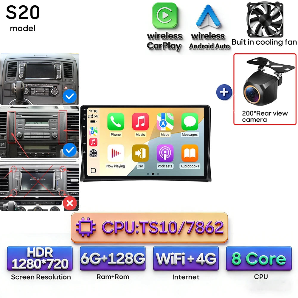 Autoradio Android 9″ VW Multivan T5 – CLEVI Paris
