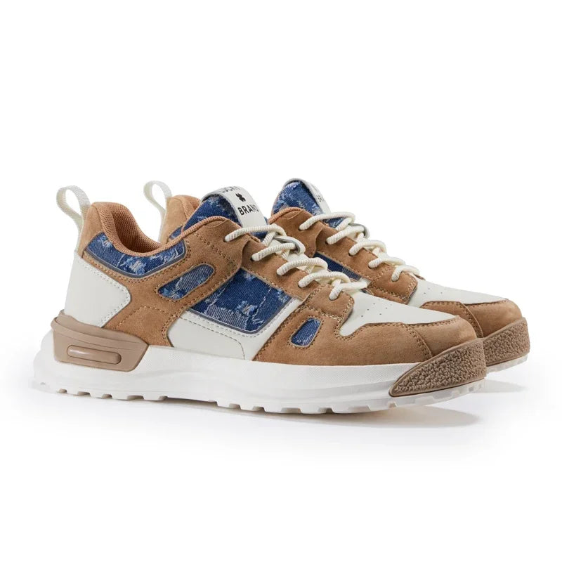 Sneakers Homme Plateforme Cuir Véritable Lacets Respirant Casual EU 39-44 – CLEVI Paris