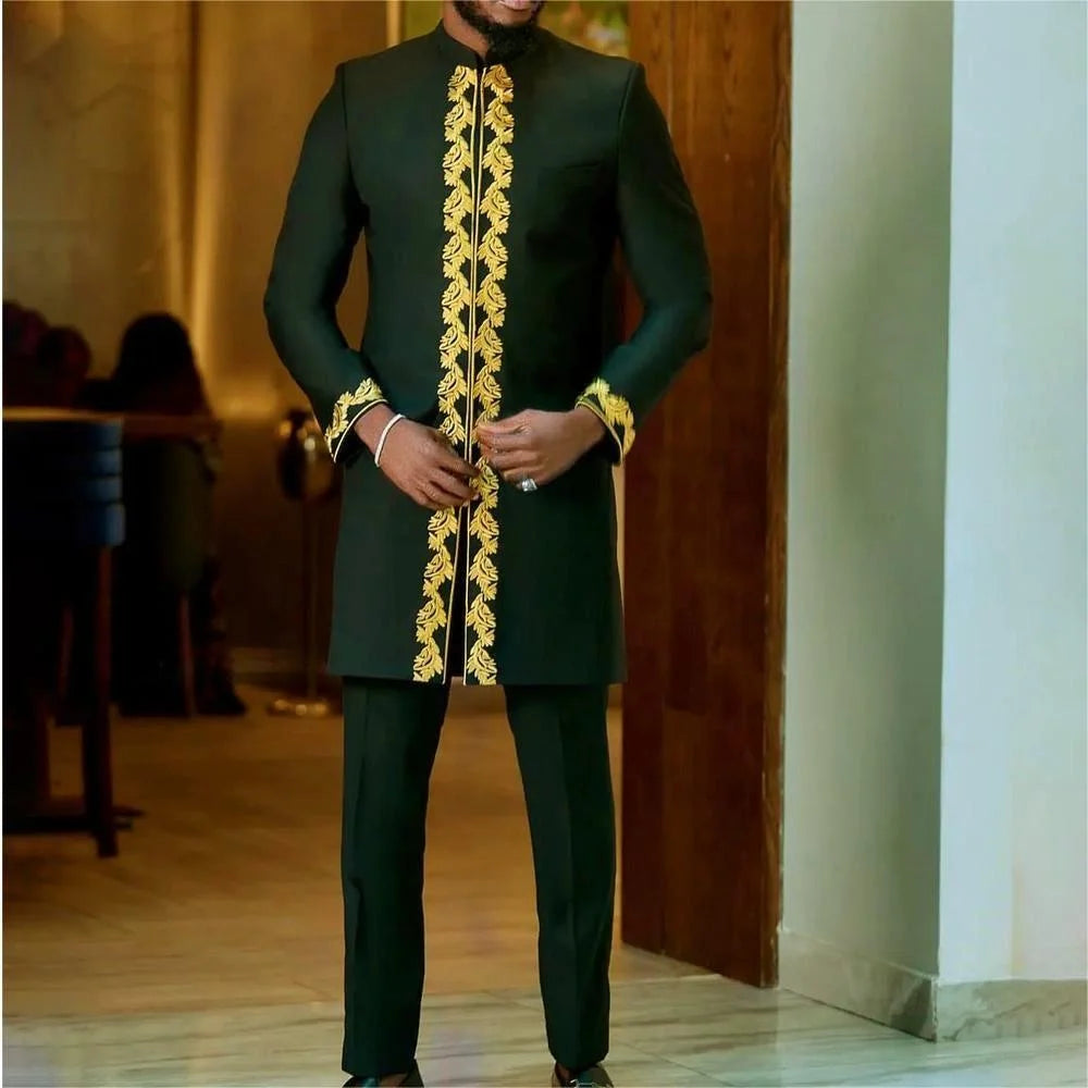 Kaftan Homme 2 Pièces Manches Longues – CLEVI Paris