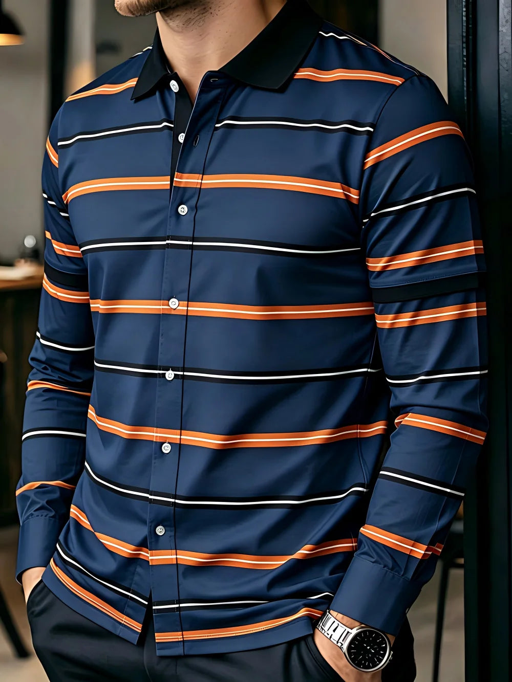Chemise homme rayée classique – CLEVI Paris
