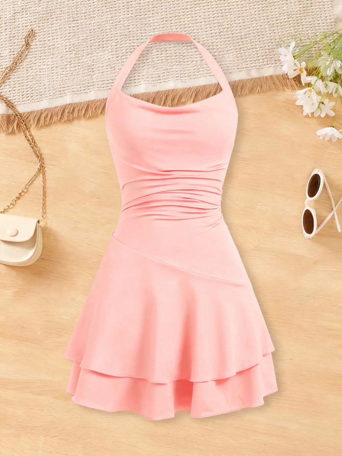 Robe fille sans manches à col rond – CLEVI Paris