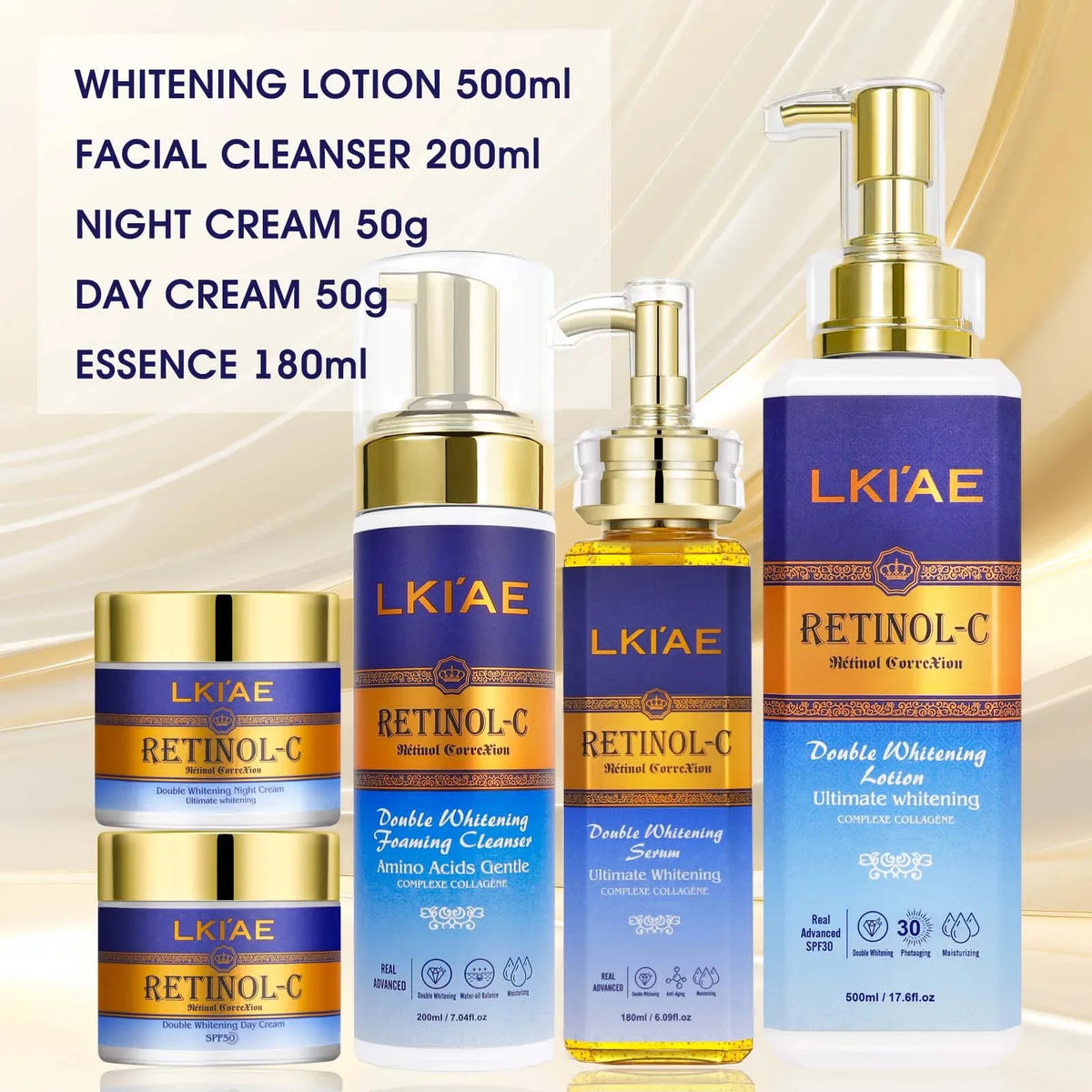 Gamme Soins Visage & Corps AILKE Retinol-C – Blanchissant, Anti-Taches & Anti-Rides – CLEVI Paris