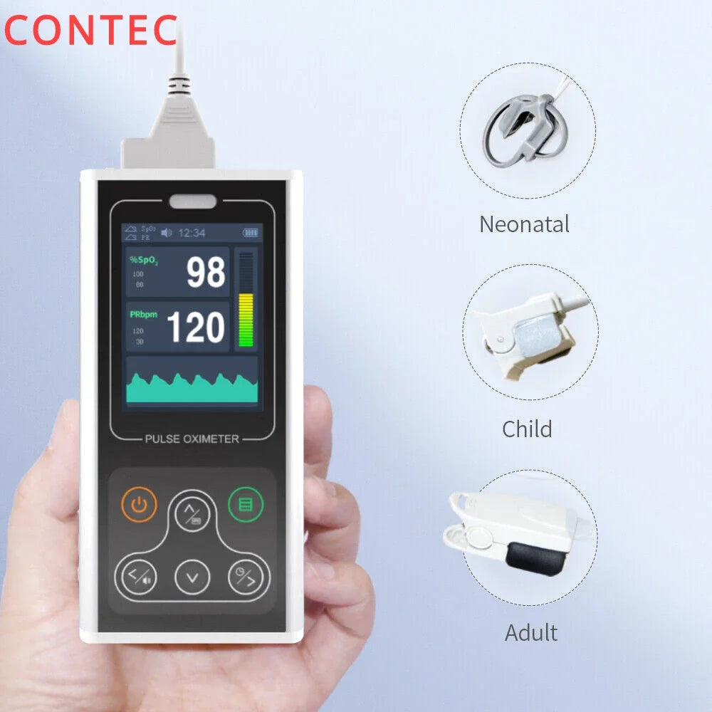 Oxymètre Portable Contec CMS60D1 Écran 2,8" SpO2 24h Sonde Adulte Enfant Néo – CLEVI Paris