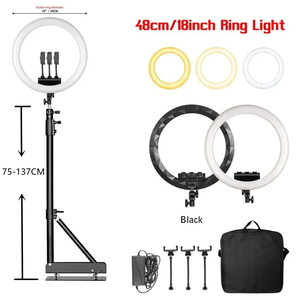Anneau LED SH 18 pouces et supports au choix – CLEVI Paris