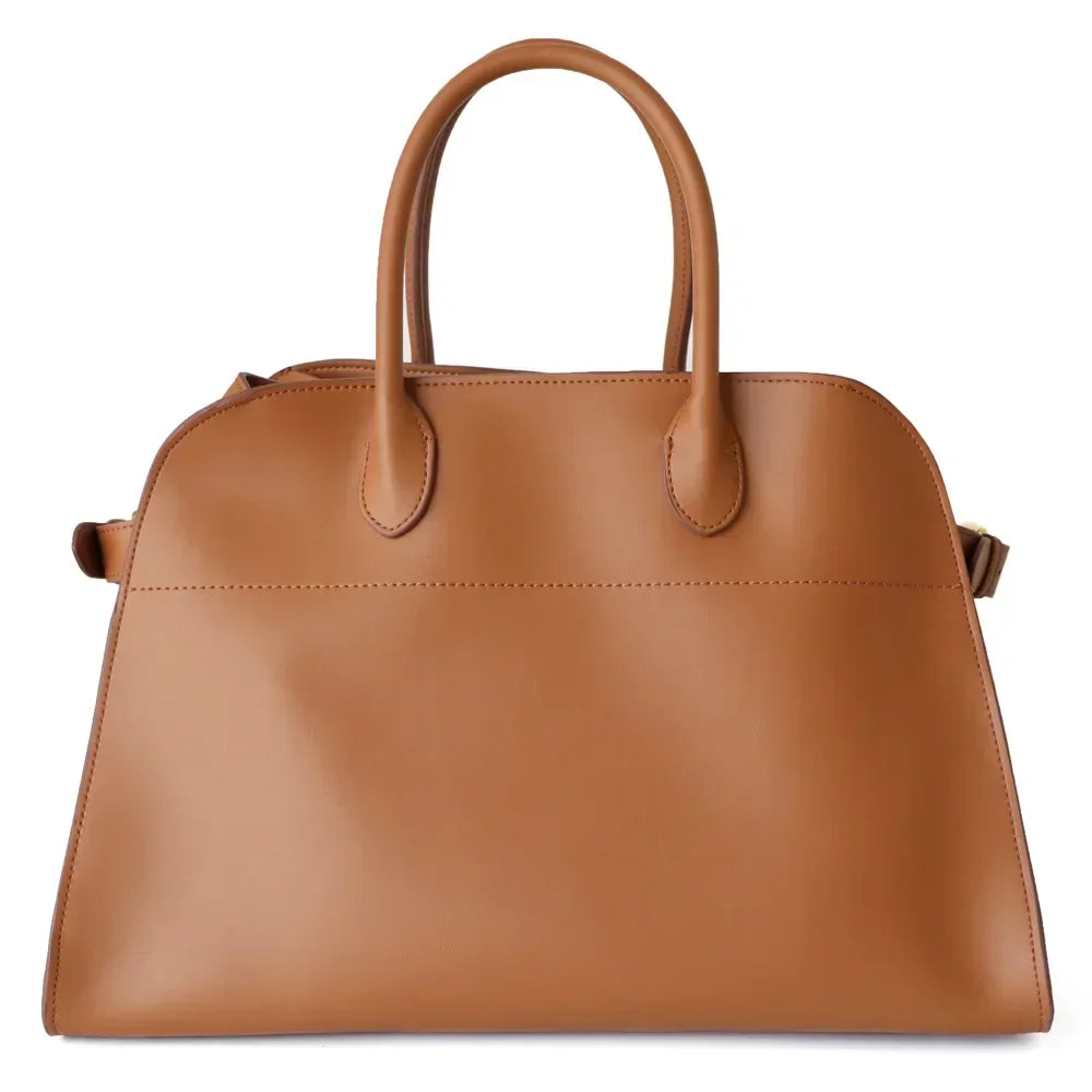 Grand Sac Cabas Cuir Véritable Vintage Femme 39x27cm – CLEVI Paris