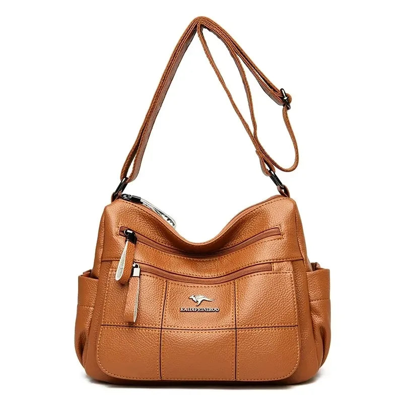 Sac Croisé Cuir Véritable Motif Alligator 3 Poches – CLEVI Paris