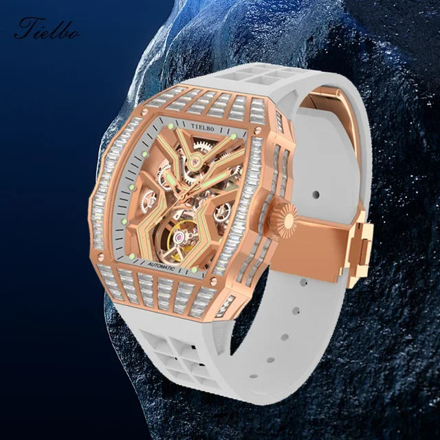 Montre Automatique Squelette Saphir Cristaux Homme – CLEVI Paris
