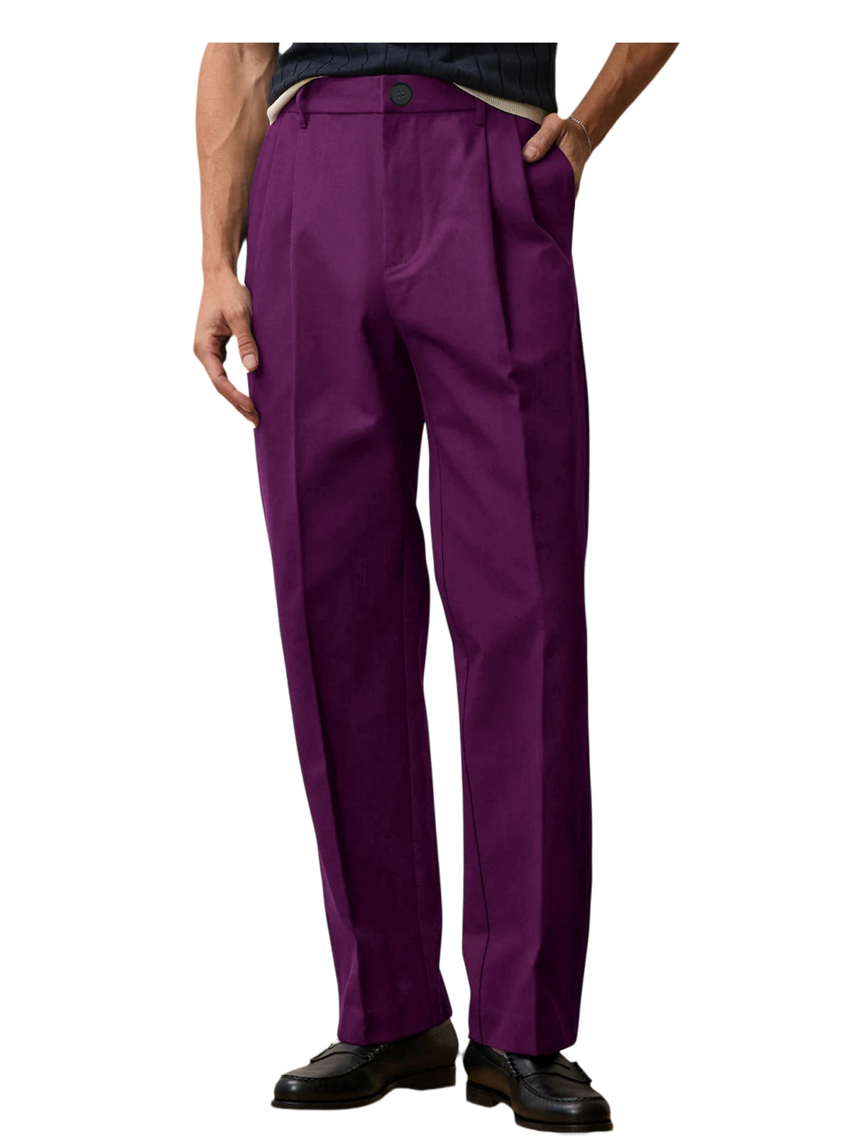 Pantalon homme taille haute coupe large – CLEVI Paris