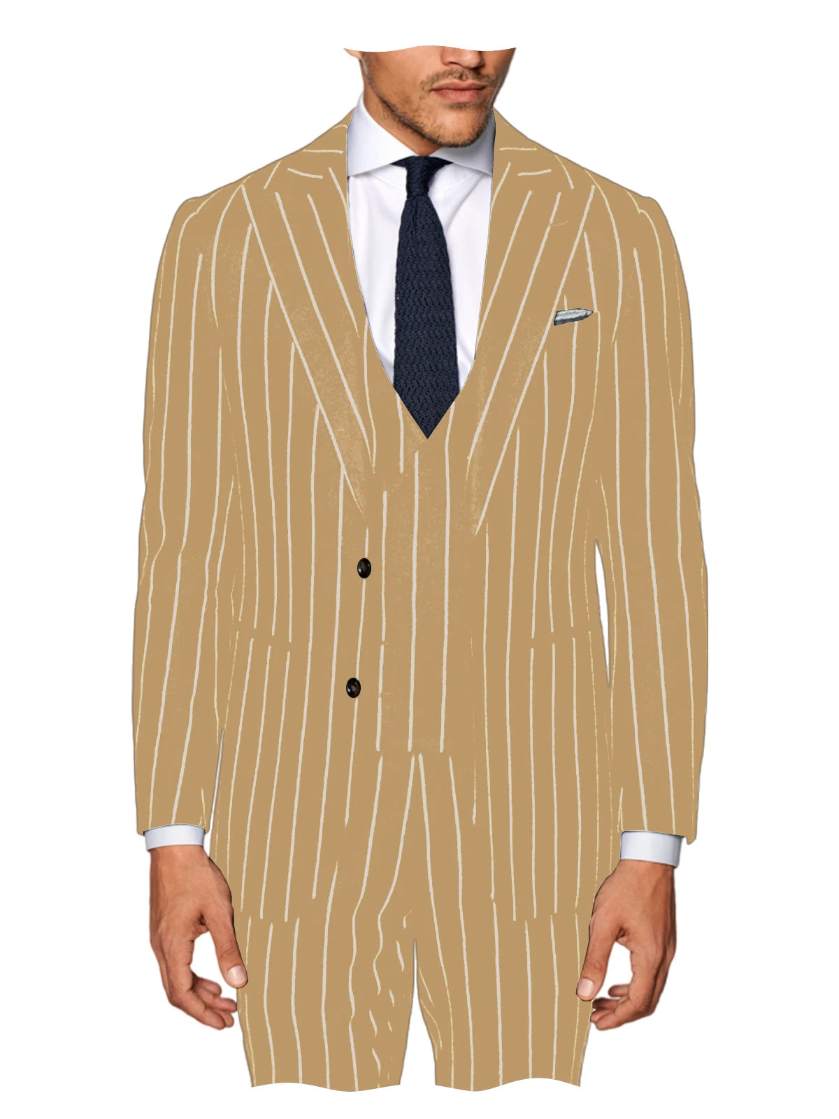 Costume homme 3 pièces à rayures – CLEVI Paris