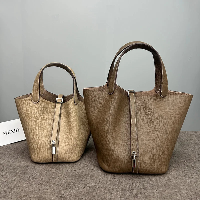 Sac Seau Femme Cuir Véritable Vache 2 Tailles 50+ Coloris Quincaillerie Argentée ou Dorée – CLEVI Paris