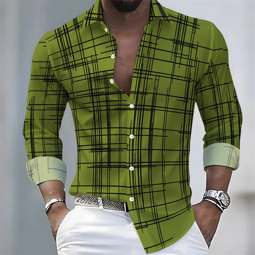 Chemise Homme Rayée à Manches Longues – CLEVI Paris