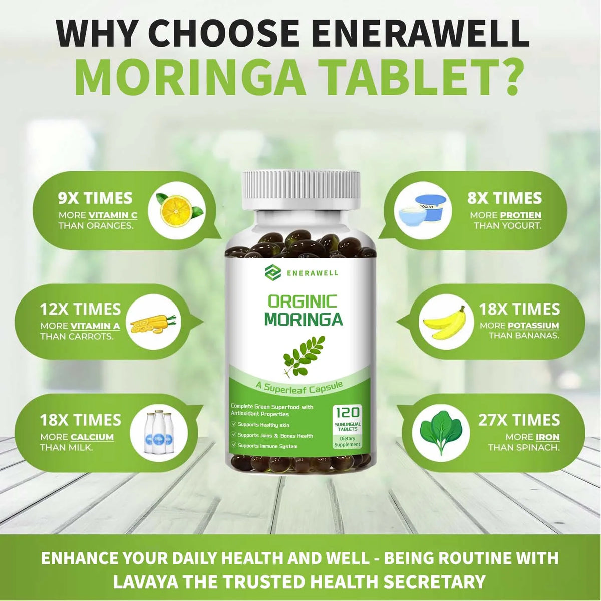 Moringa en gélules molles, 120 unités – CLEVI Paris