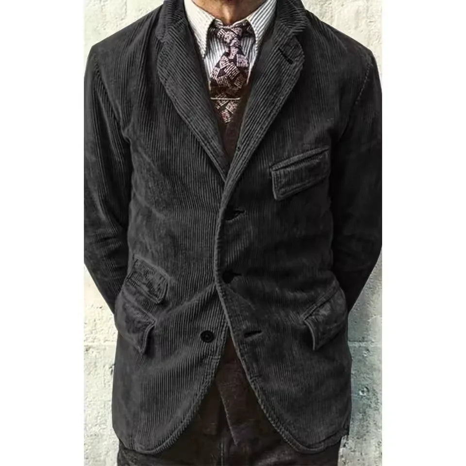 Blazer homme velours côtelé à 3 boutons – CLEVI Paris