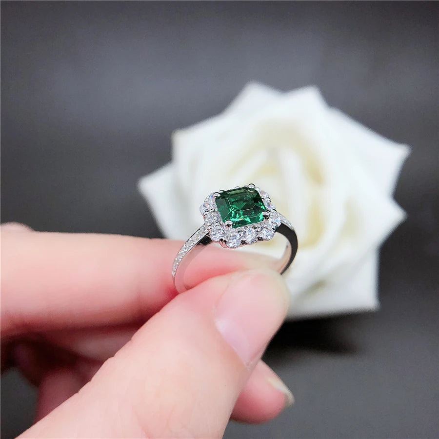 Bague Femme Émeraude Or Blanc 18K – CLEVI Paris