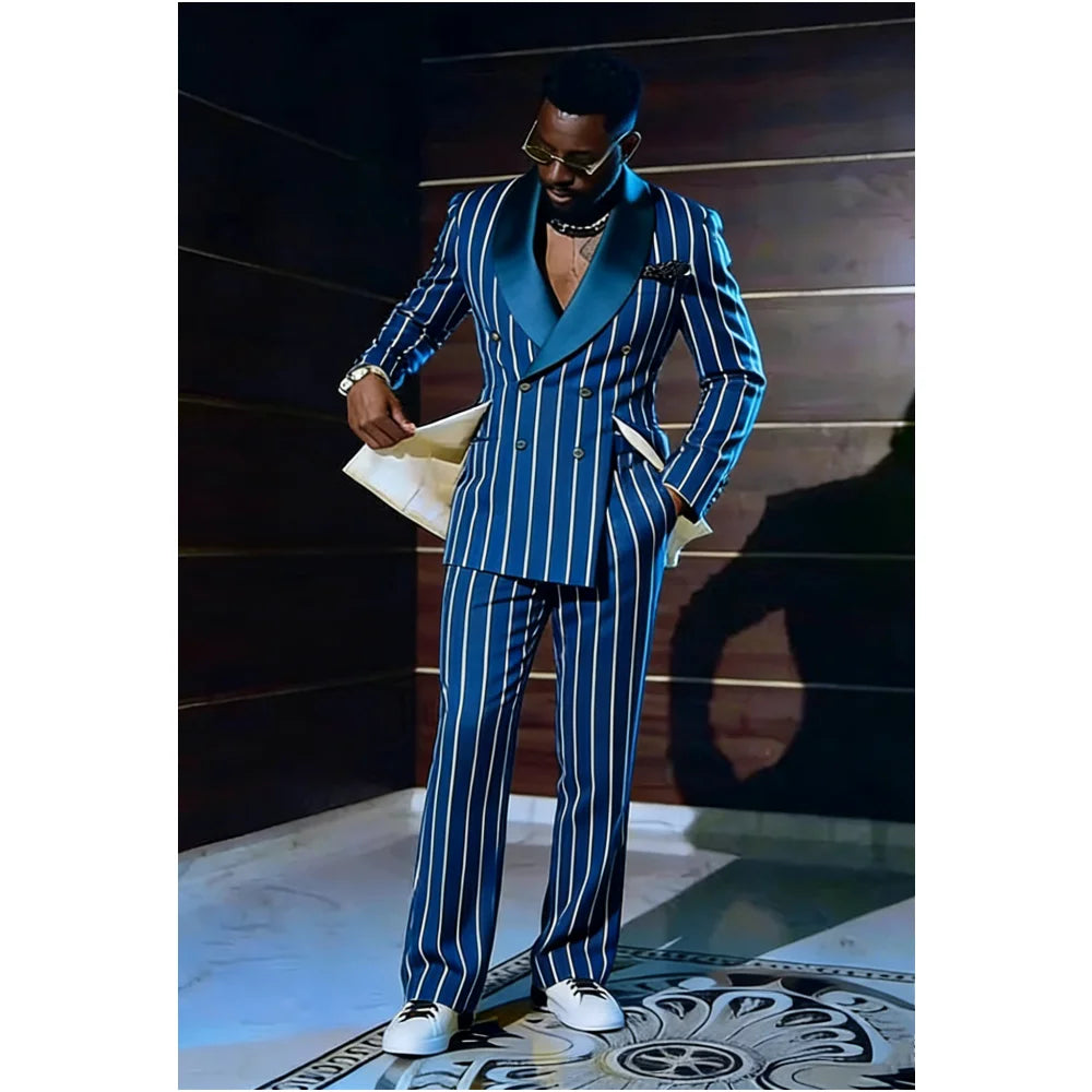Costume homme rayé 2 pièces – CLEVI Paris