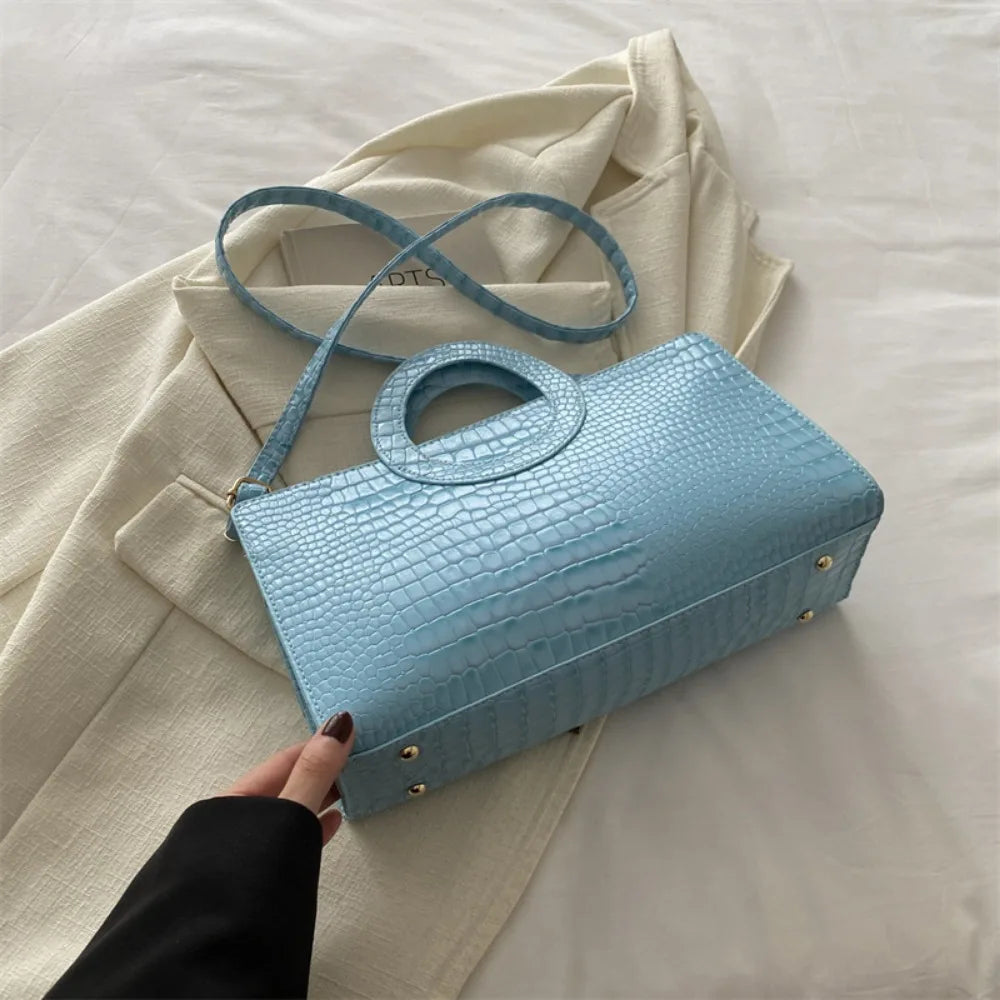 Sac Hobo Femme Cuir PU Motif Croco Grande Capacité Rétro Unisexe – CLEVI Paris