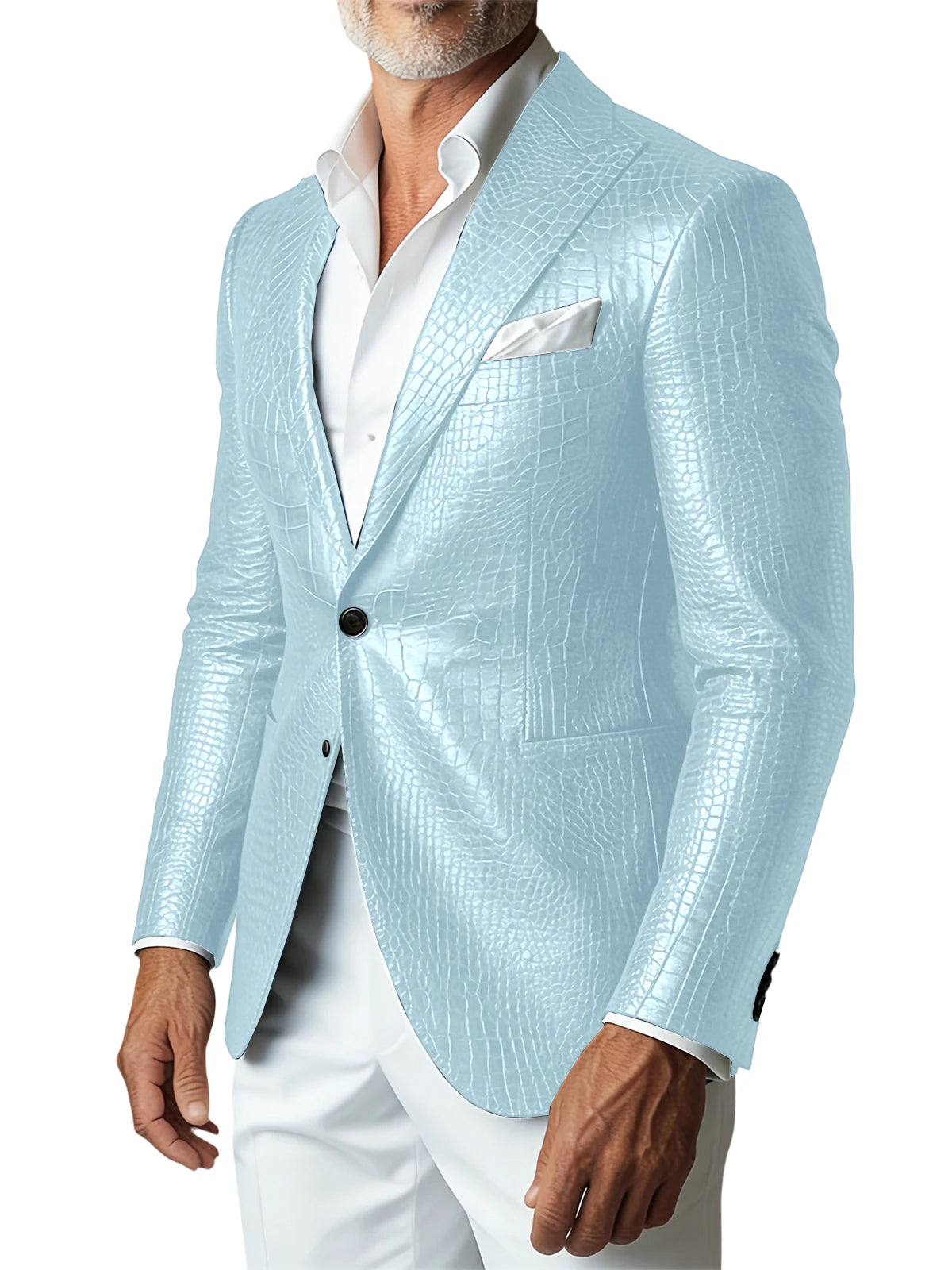 Veste homme en similicuir effet crocodile – CLEVI Paris