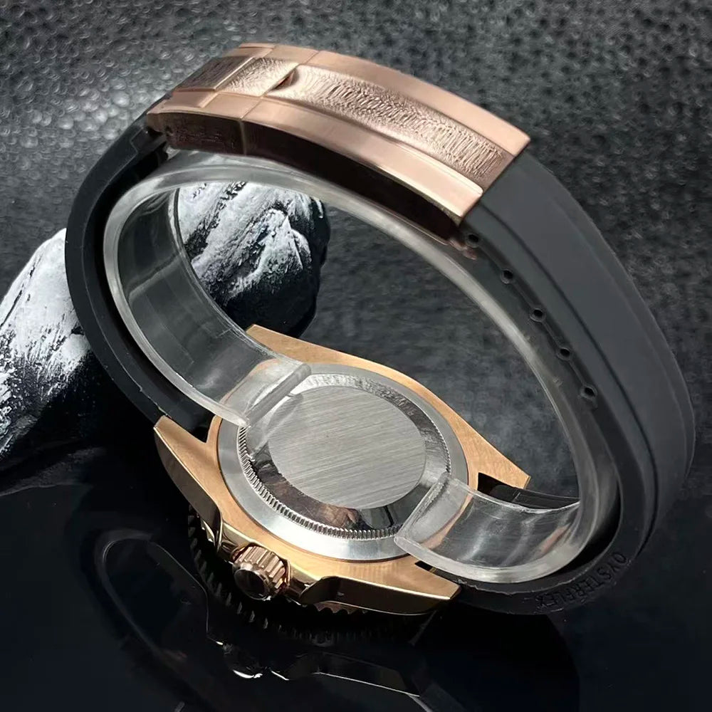 Montre Homme Automatique HUAYRA – Miyota 8215 Diamants Arc-en-Ciel Verre Saphir Bracelet Caoutchouc – CLEVI Paris