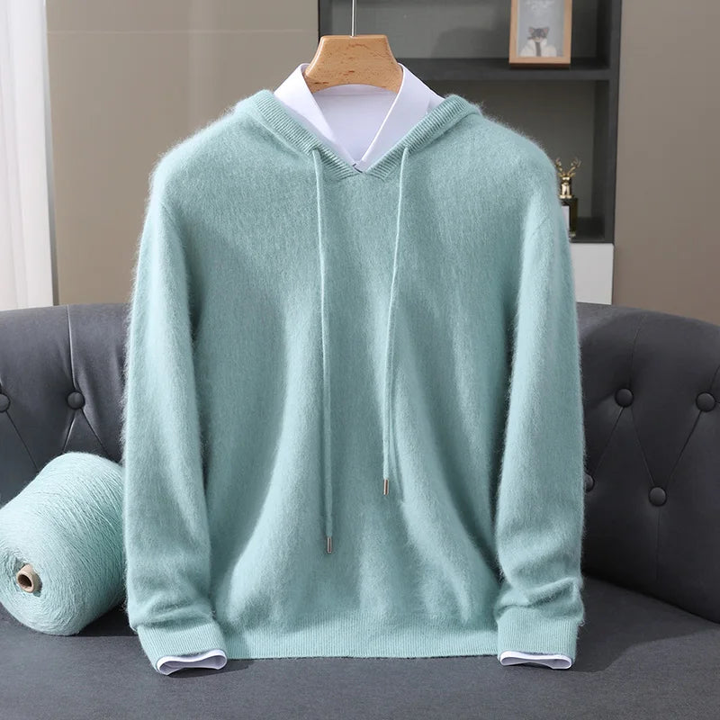 Pull Homme 100% Cachemire Vison À Capuche Coupe Ample MVLYFLRT – Tricot Épais Casual – 10 Coloris, S à XXXL – CLEVI Paris