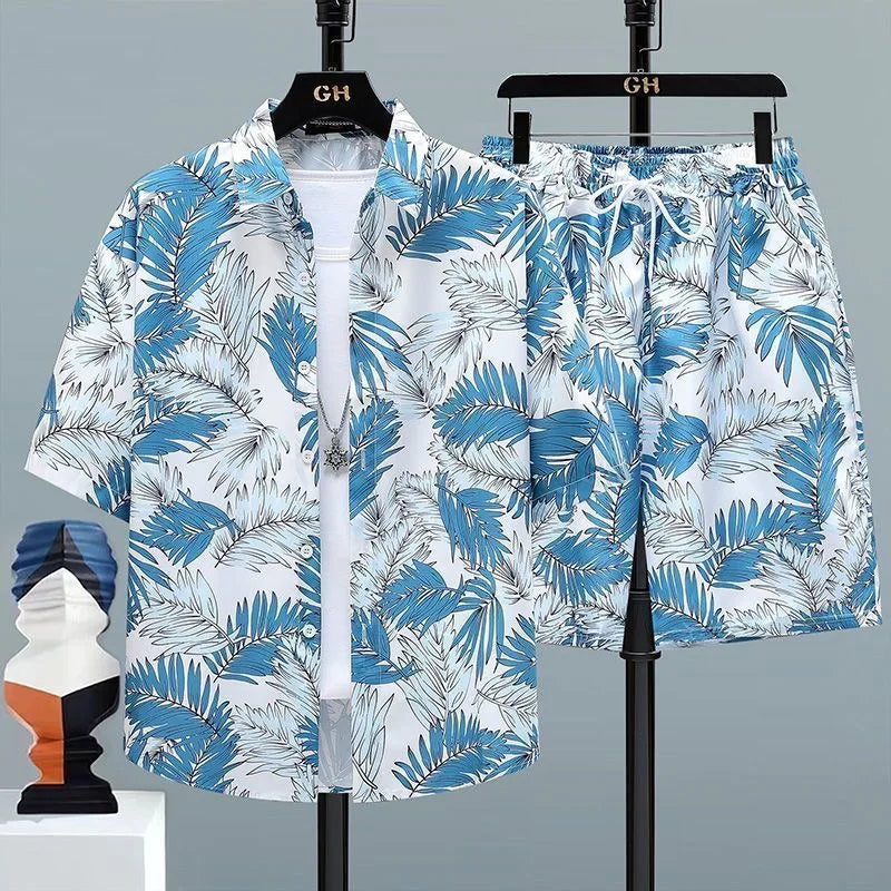 Ensemble 2 Pièces Homme T-shirt Imprimé + Short Beach Été Grande Taille KOLMAKOV – 7 Coloris, M à 4XL – CLEVI Paris